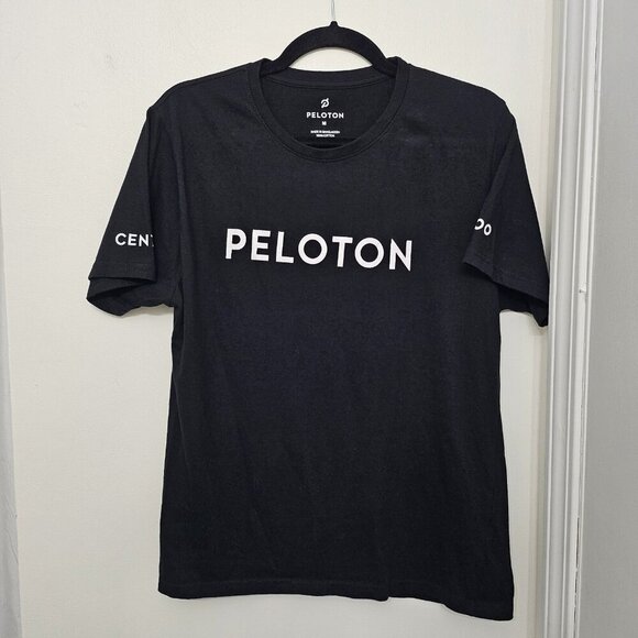 Peloton Men's Medium 100 Rides Century Graphic T Shirt Black Short Sleeve Tee - Picture 1 of 9